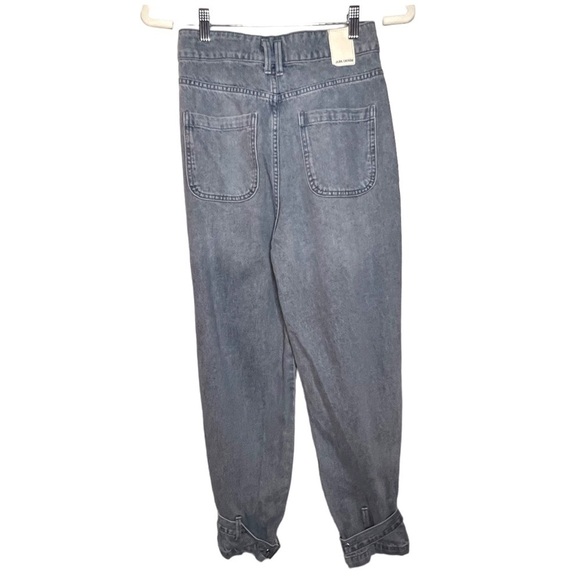 Zara Super High Rise Pleated with Belted Ankle Jeans Retro 80’s Blue Size 2 - Picture 4 of 7